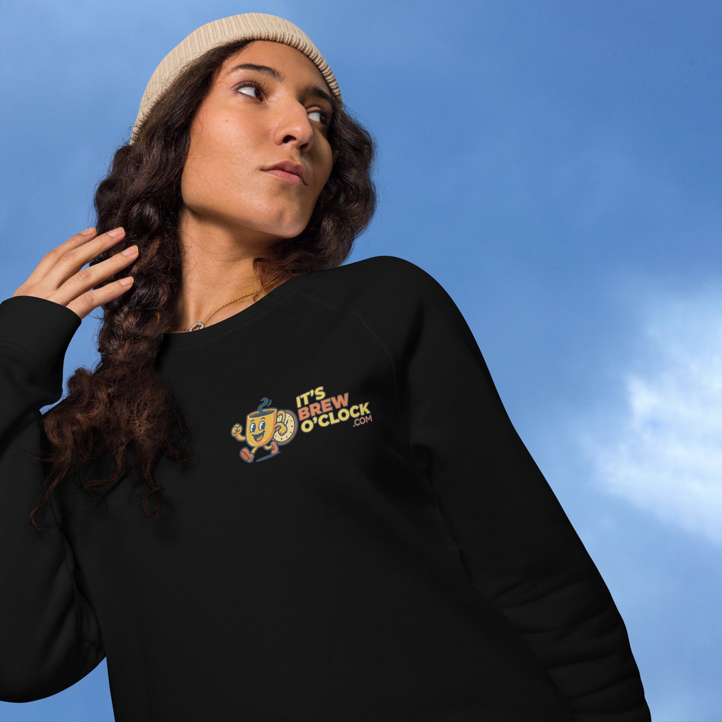 Unisex Organic Raglan Sweatshirt - Black