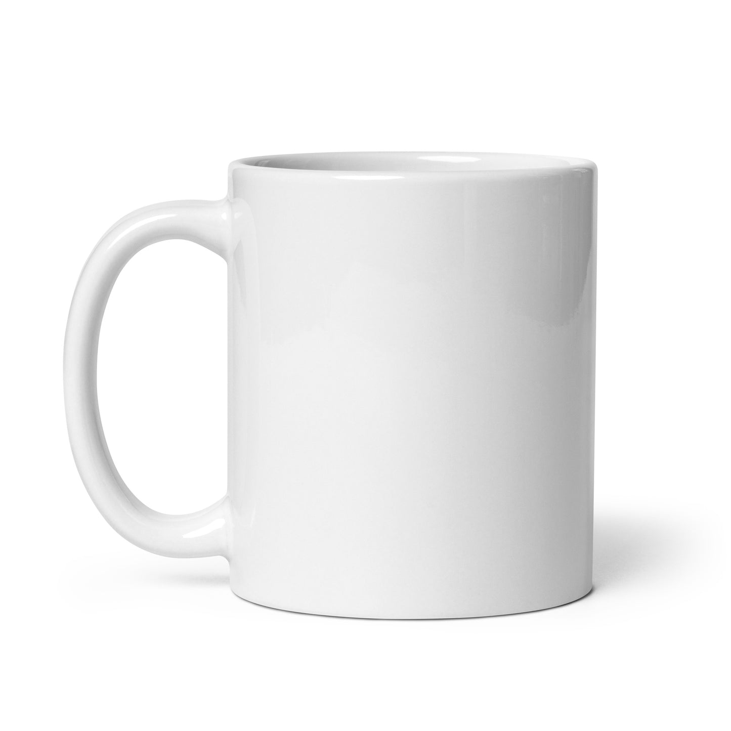White Glossy Mug in Various Sizes - Left