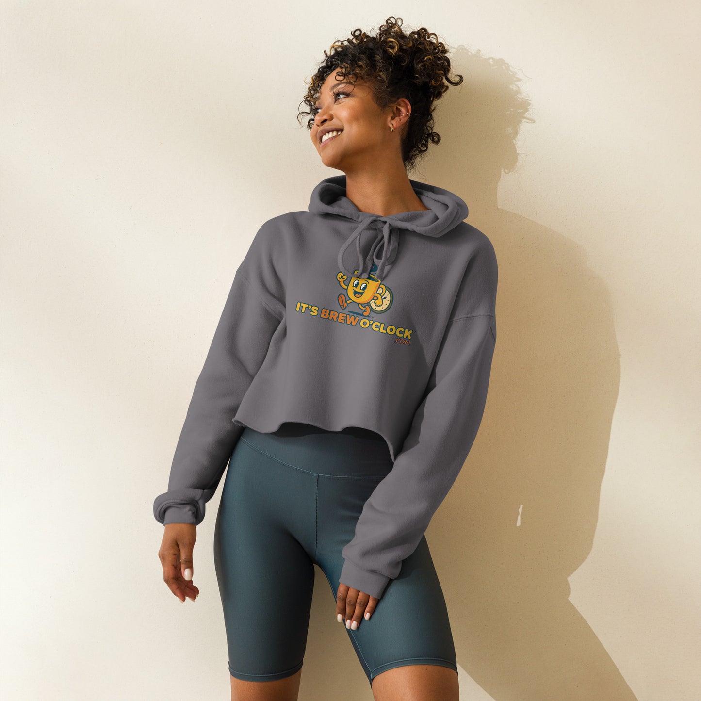 Women's Crop Hoodie - Storm - Front