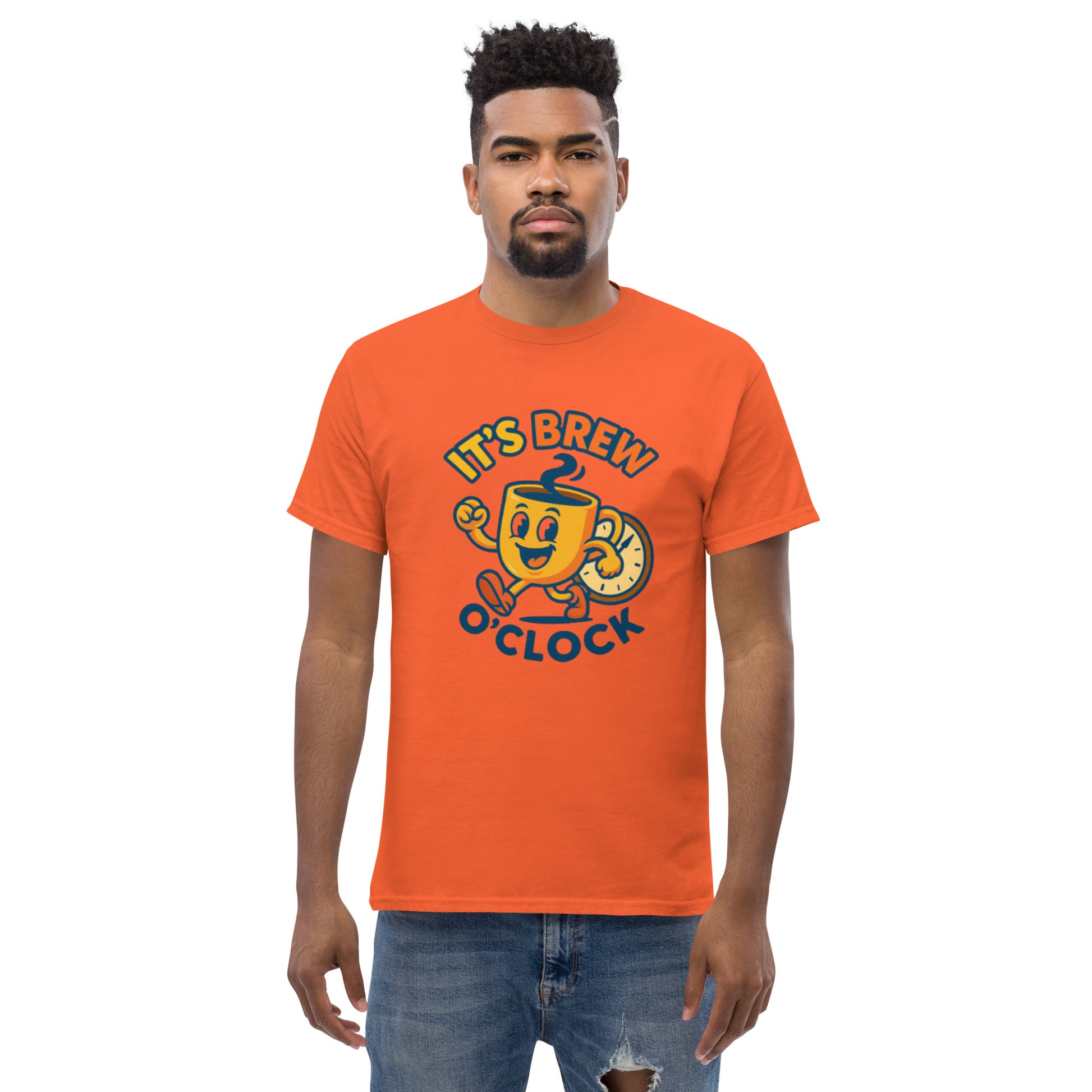 Unisex Classic Tee - 100% Cotton -Orange - Front