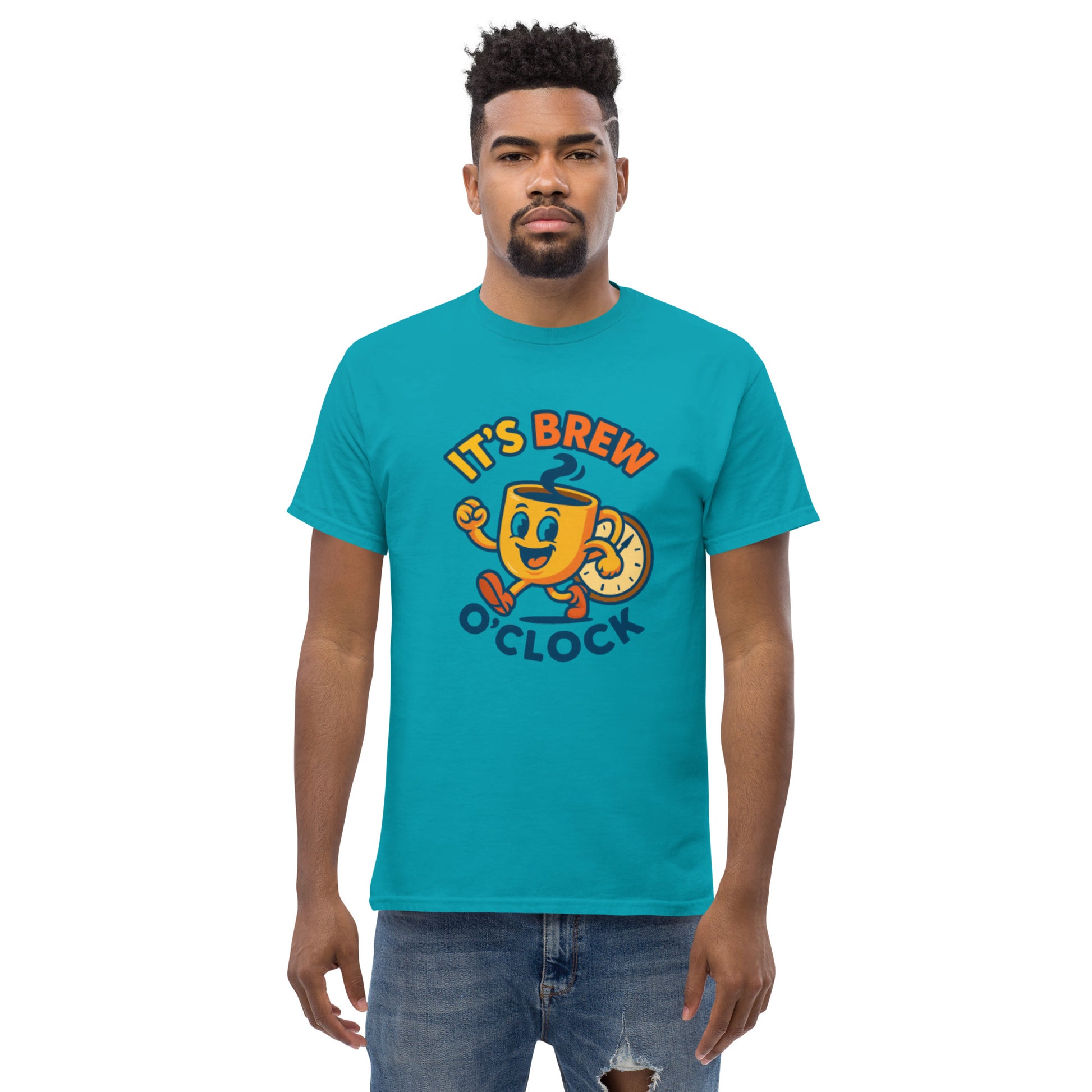 Unisex Classic Tee - 100% Cotton -Tropical Blue - Front