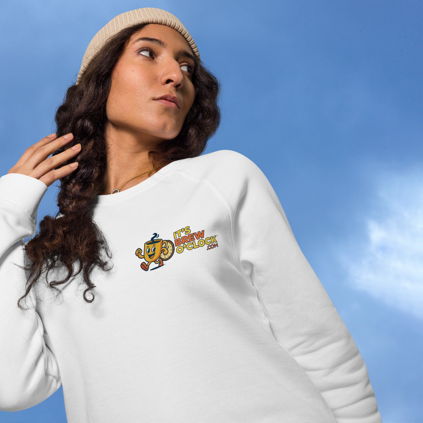 Unisex Organic Raglan Sweatshirt - White