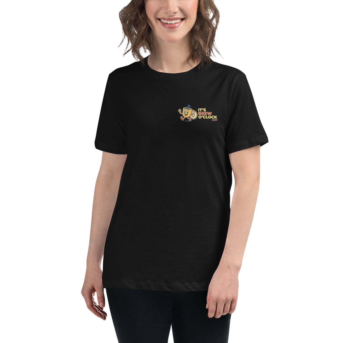 Women's Relaxed T-Shirt - Pre-Shrunk - Black - Front - Small Logo